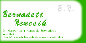 bernadett nemcsik business card